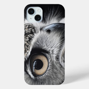 角素晴らしフクロウ顔クローズアップ iPhone 15 MINIケース