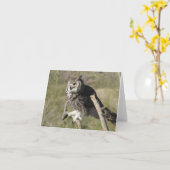 角素晴らしフクロウ カード (黄色い花)