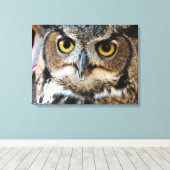角素晴らしフクロウ キャンバスプリント (インサイチュ (ウッドフロア))