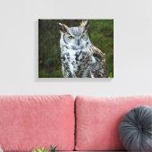 角素晴らしフクロウ キャンバスプリント (インサイチュ (リビング))