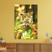 角素晴らしフクロウ キャンバスプリント (インサイチュ (リビング))