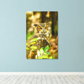 角素晴らしフクロウ キャンバスプリント (インサイチュ (ウッドフロア))