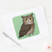 角素晴らしフクロウ スクエアシール (封筒)