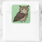 角素晴らしフクロウ スクエアシール (バッグ)