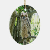 角素晴らしフクロウ セラミックオーナメント (右)
