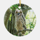 角素晴らしフクロウ セラミックオーナメント (正面)