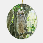 角素晴らしフクロウ セラミックオーナメント (左)
