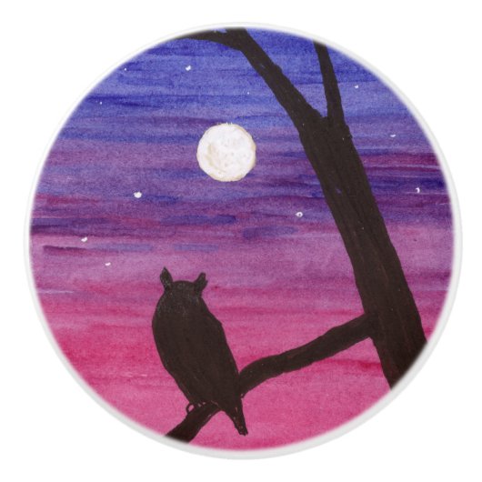 角素晴らしフクロウ セラミックノブ (正面)