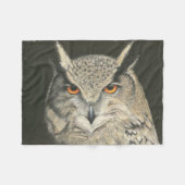 角素晴らしフクロウ フリースブランケット (正面(横))
