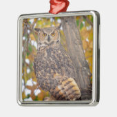 角素晴らしフクロウ メタルオーナメント (左)