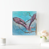 角素晴らしフクロウ「冬の兵士」 スクエア壁時計 (ホーム)