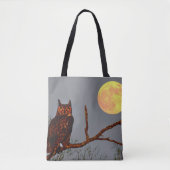 角素晴らしフクロウ |満月 トートバッグ (正面)