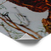 角素晴らしフクロウ |満月 ポスター (角)