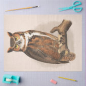 角素晴らし付きフクロウヴィンテージアンティーク鳥の切り離 薄葉紙 (クラフト)