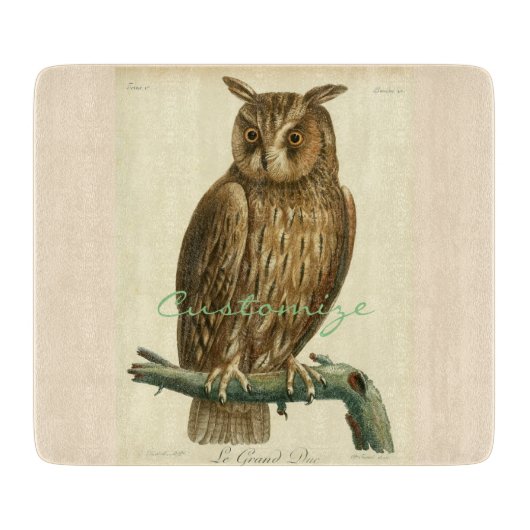 角素晴らし付きOwlThunder_Cove カッティングボード (正面)