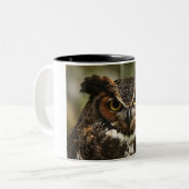 角素晴らし型フクロウ閉じ二音コーヒーマグ ツートーンマグカップ (正面左)