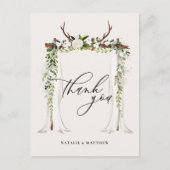 角素朴と水色のフローラキャノピー結婚 ポストカード (正面)