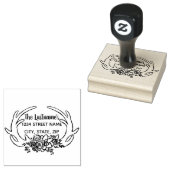 角素朴と花住所スタンプ ラバースタンプ (押印)