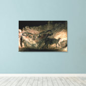 角絵画のある動物の岩の紀元前17000年（洞窟） キャンバスプリント (インサイチュ (ウッドフロア))