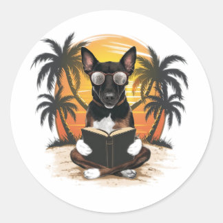 角縁の眼鏡をかけているドイツの引き犬(1) ラウンドシール