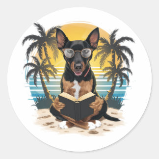 角縁の眼鏡をかけているドイツの引っ張り犬 ラウンドシール