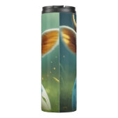 角花が咲き乱れたかわいい白い愛牛 タンブラー (裏面)