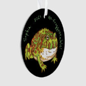 角華美のカエル「カエル取り出し可能」名前をカスタムする オーナメント (正面)