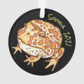 角華美のカエル「カエル取り出し可能」名前をカスタムする オーナメント (裏面)