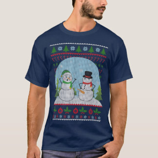 角質雪だるま醜いクリスマスセーター Tシャツ