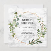 角銅幾何大理石ユーカリのシャワー 招待状 (正面)