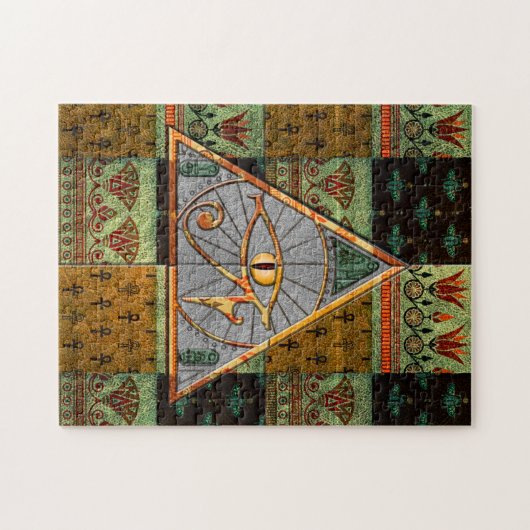 角錐の目と古代エジプト文様 ジグソーパズル (横)