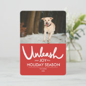 解き放つ | おもしろい犬フォトホリデー シーズンカード (スタンド正面)
