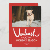 解き放つ | おもしろい犬フォトホリデー シーズンカード (正面/裏面)
