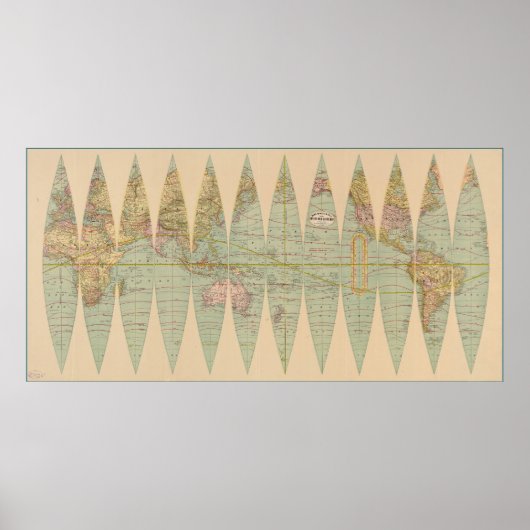 解体された地球儀(1887) ポスター (正面)