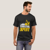 解体エキスパートショベルクレーン建築Wor Tシャツ (正面フル)