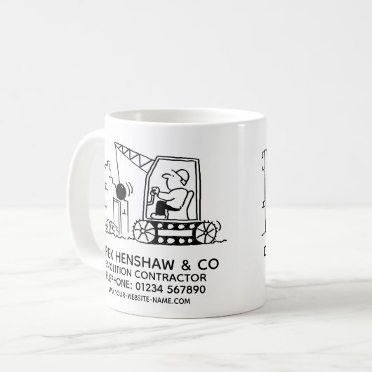 解体請負業者のプロモーションコーヒーマグ コーヒーマグカップ (正面左)