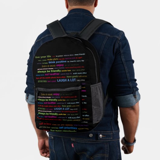 解像度やる気を起こさせる引用文Backpack プリントバックパック (インサイチュ (モデル))