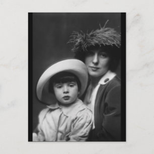 解凍、エヴェリン・ネスビットと息子Arnold Genthe,1913 ポストカード