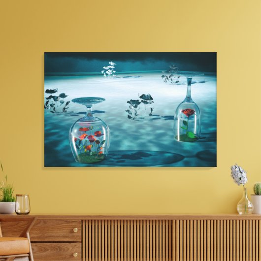 解凍 - 脆弱な生命が保存される キャンバスプリント (インサイチュ (リビング))