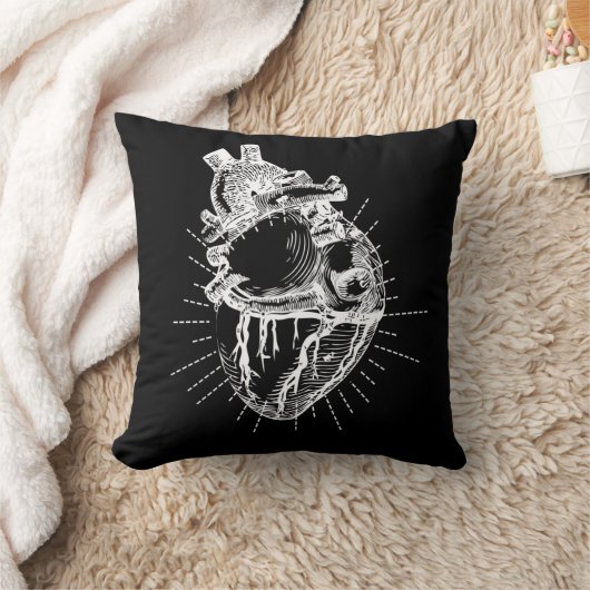 解剖ハートのイラストレーションの装飾用クッション クッション (ブランケット)