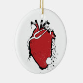 解剖ハートの聴診器 セラミックオーナメント (右)