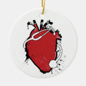 解剖ハートの聴診器 セラミックオーナメント (正面)