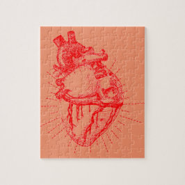 解剖ハートの赤く及び白いコレクション ジグソーパズル