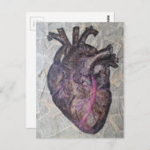 解剖ハート、元の絵画 ポストカード (正面/裏面)