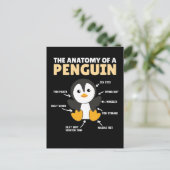 解剖学おもしろいのペンギンの説明 ポストカード (スタンド正面)