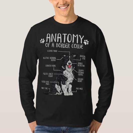 解剖学おもしろいの縁どコリー犬の恋人 Tシャツ (正面)