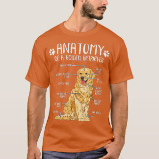 解剖学おもしろいゴールデンレトリバー犬恋人 Tシャツ