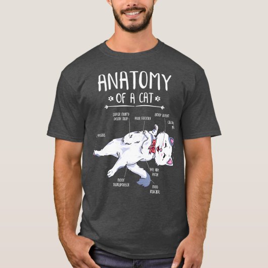 解剖学おもしろい猫子猫子猫ラバーギフト Tシャツ (正面)