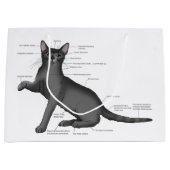 解剖学おもしろい猫 ラージペーパーバッグ (正面)