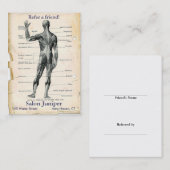 解剖学の後部にヴィンテージの引くこと 紹介カード (正面/裏面)